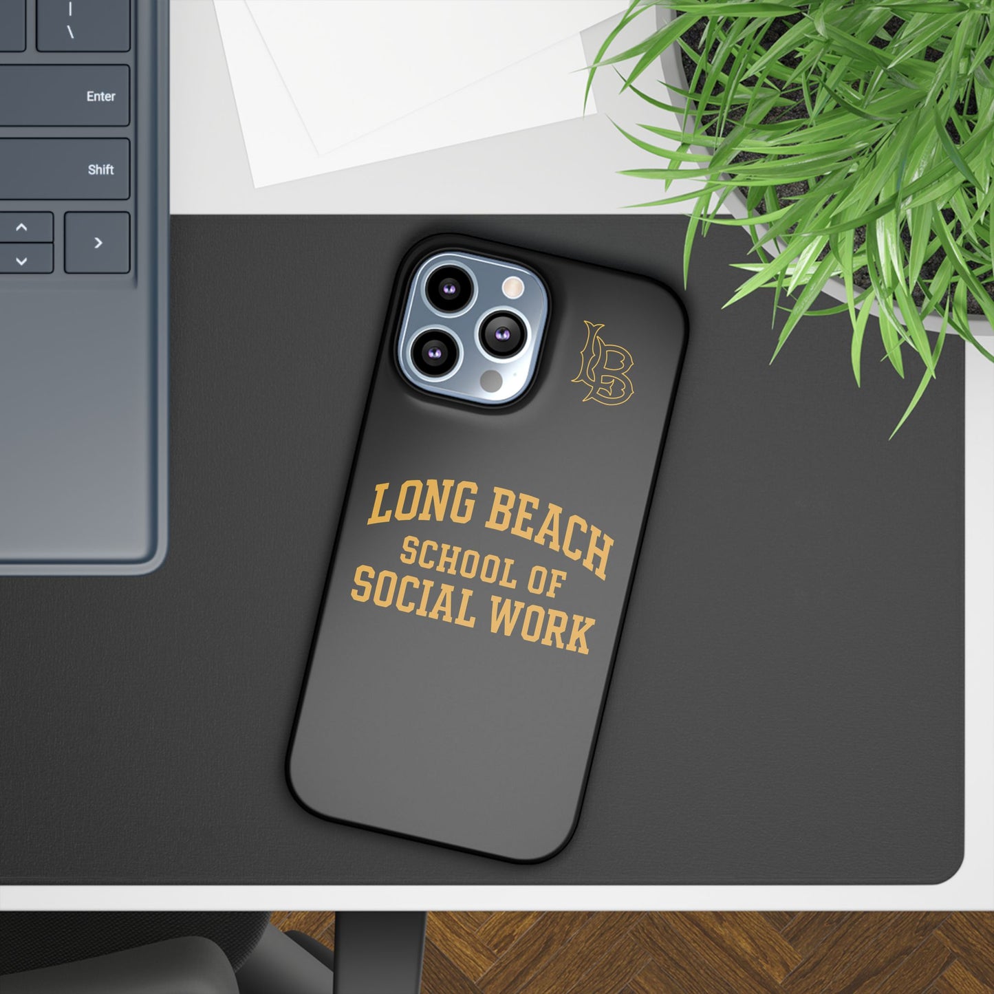 Long Beach State University - Slim I-Phone Case - School of Social Work (Black)