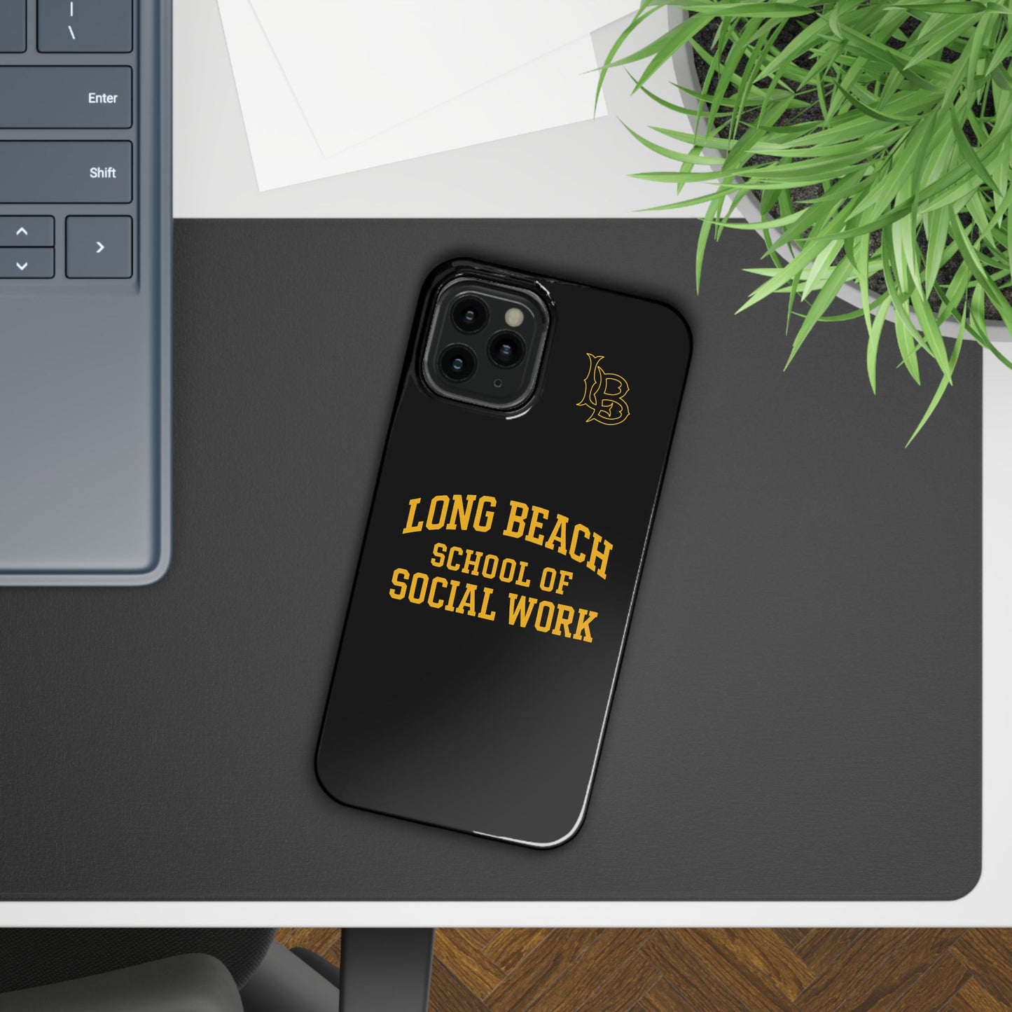 Long Beach State University - Slim I-Phone Case - School of Social Work (Black)