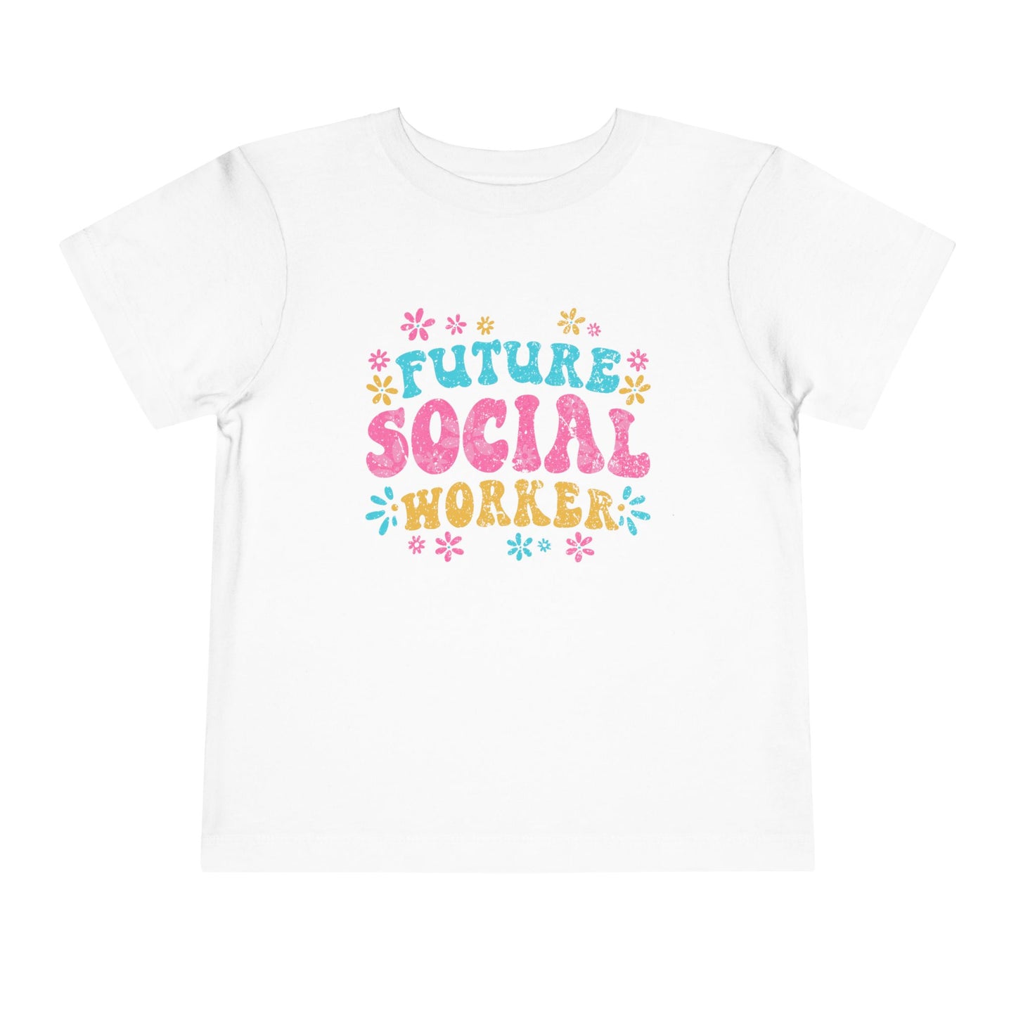 Toddler Tee - "Future Social Worker" Colorful Floral Graphic