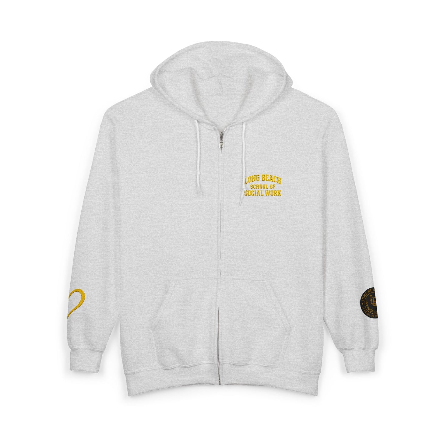 Cal State Long Beach- School of Social Work -Unisex Heavy Blend™ Full Zip Hooded Sweatshirt - Ultimate Comfort for Fans