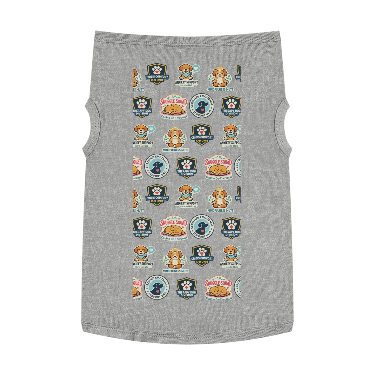 Therapy Dog Patch Pet Tank — Comfort & Support Patterned Dog Shirt