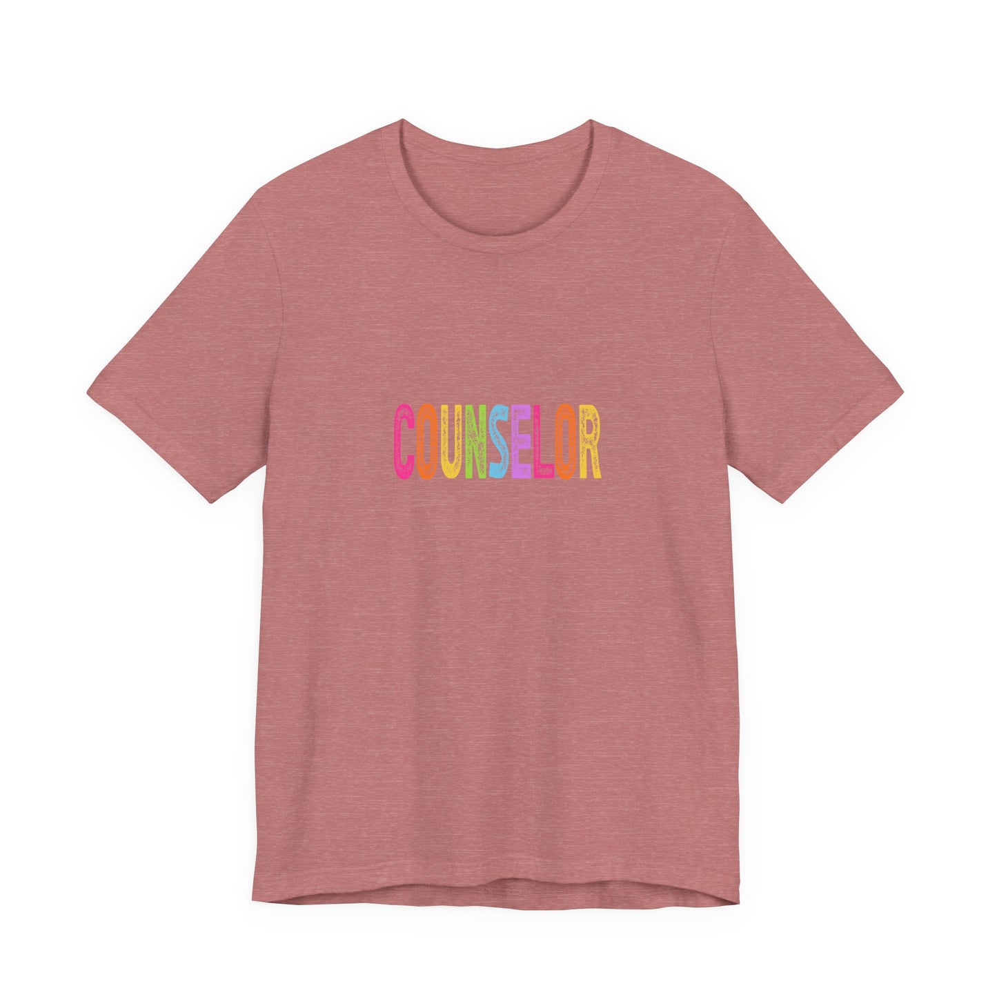 (Unisex) Counselor Rainbow Tee — Pastel 'COUNSELOR' Short Sleeve Shirt