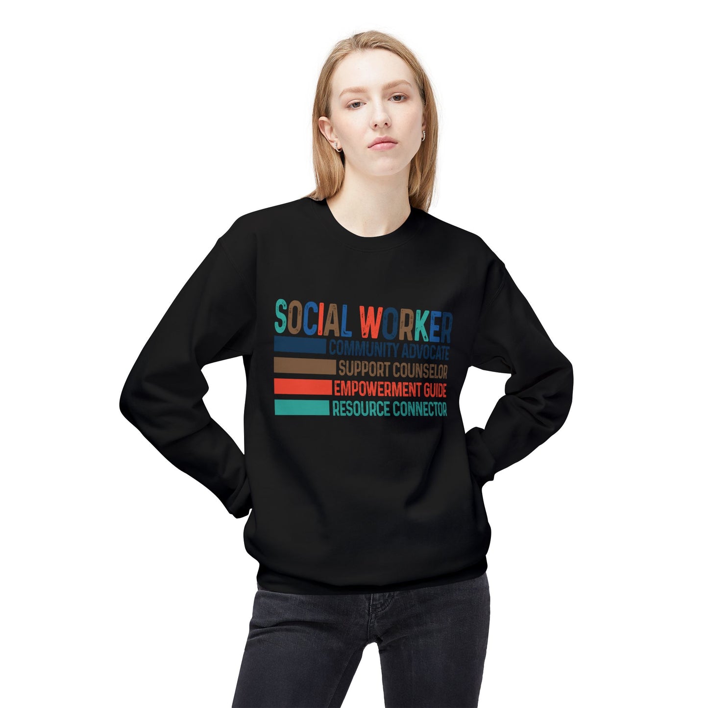 Social Worker Crewneck Sweatshirt — Retro & Fun Design