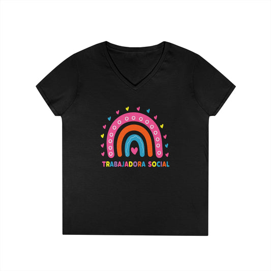 Trabajadora Social Rainbow V-Neck Tee