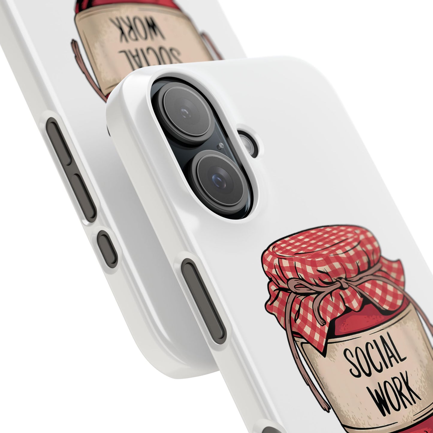 Slim Phone Case — "Social Work Is My Jam" Cute Jar Design for Social Workers