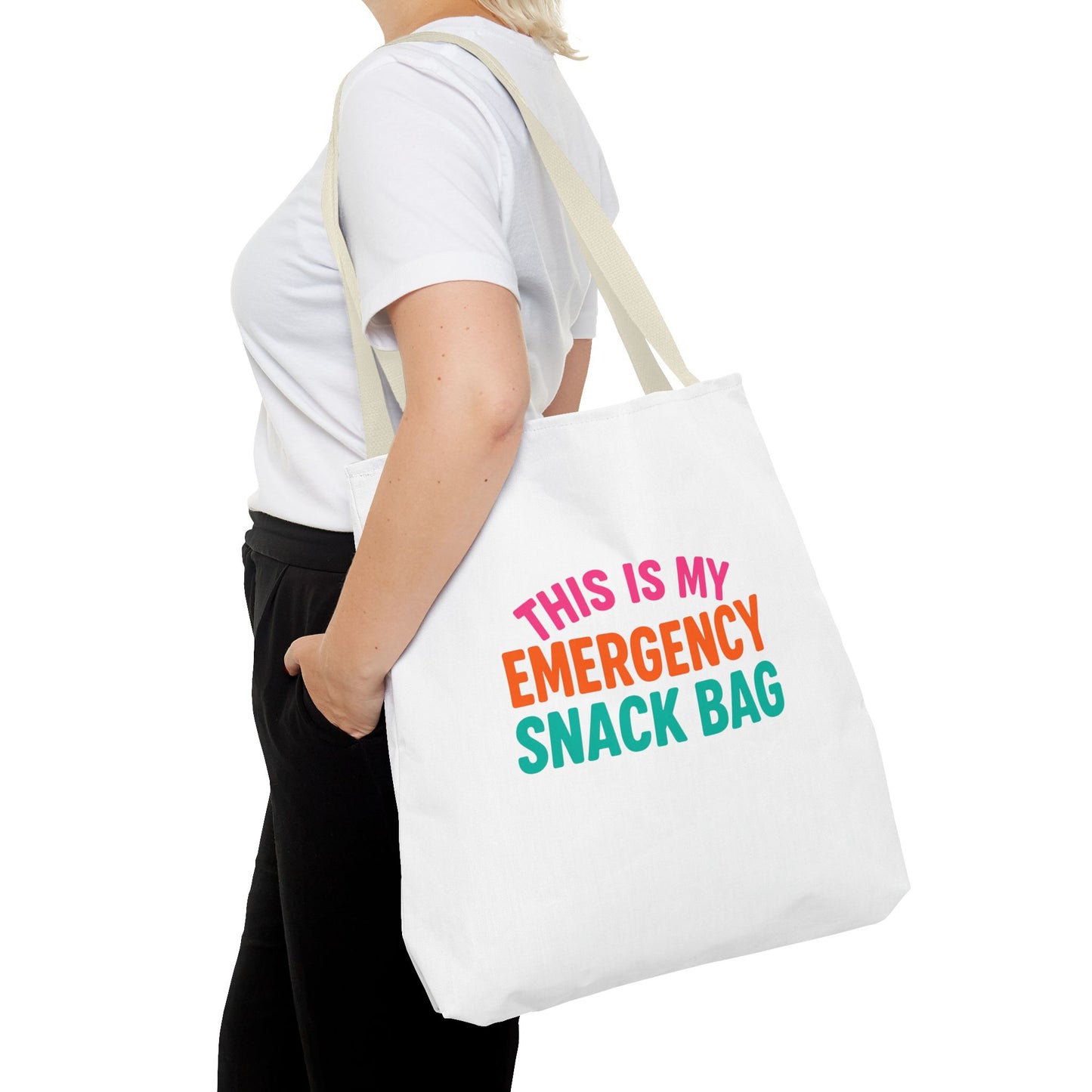 Snack Emergency Tote Bag — "This Is My Emergency Snack Bag" Cute Grocery/Everyday Carry (Social Work/Mental Health)