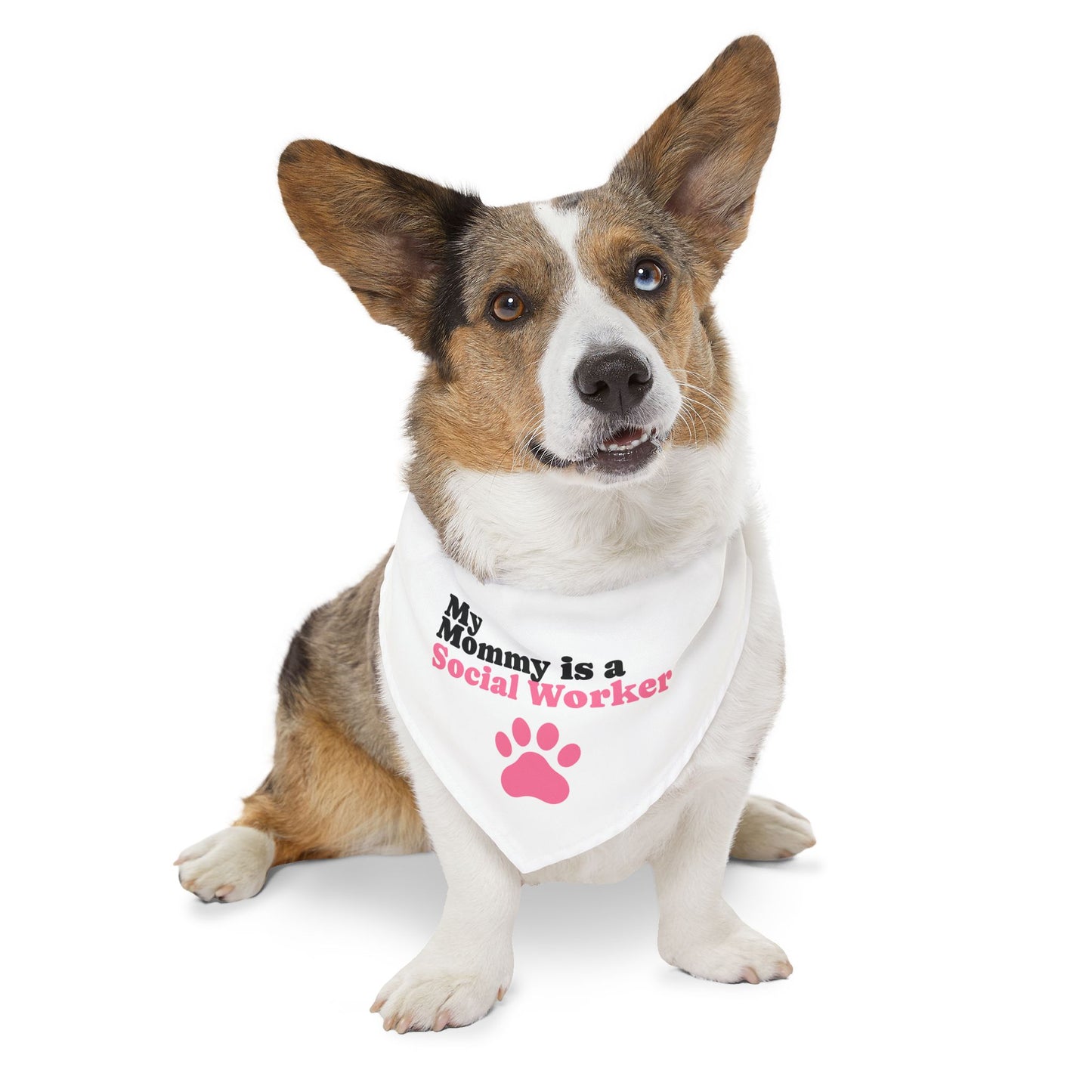 Pet Bandana Collar — "My Mommy" Dog Bandana with Pink Paw