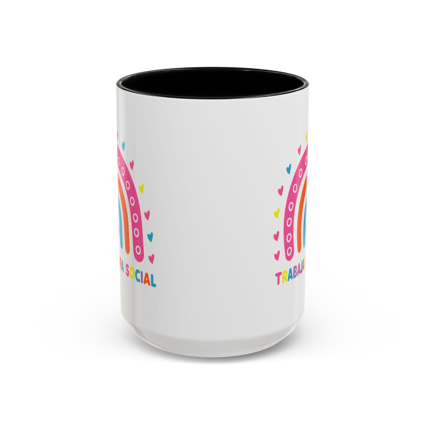 Accent Coffee Mug - 'Trabajadora Social' Colorful Rainbow Social Worker Gift (15 oz)