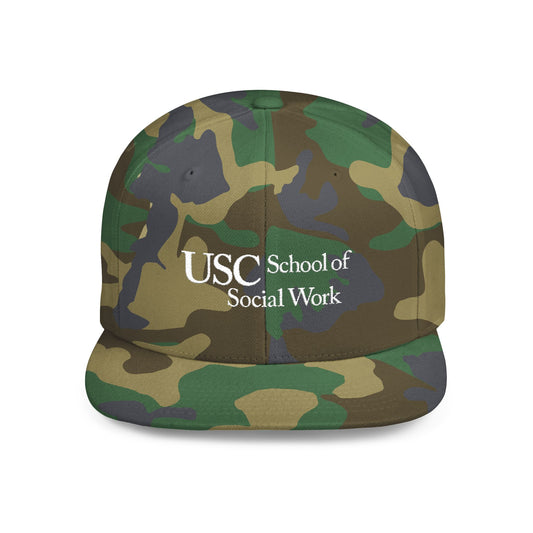 Camo Flat Bill Snapback Cap - USC School of Social Work