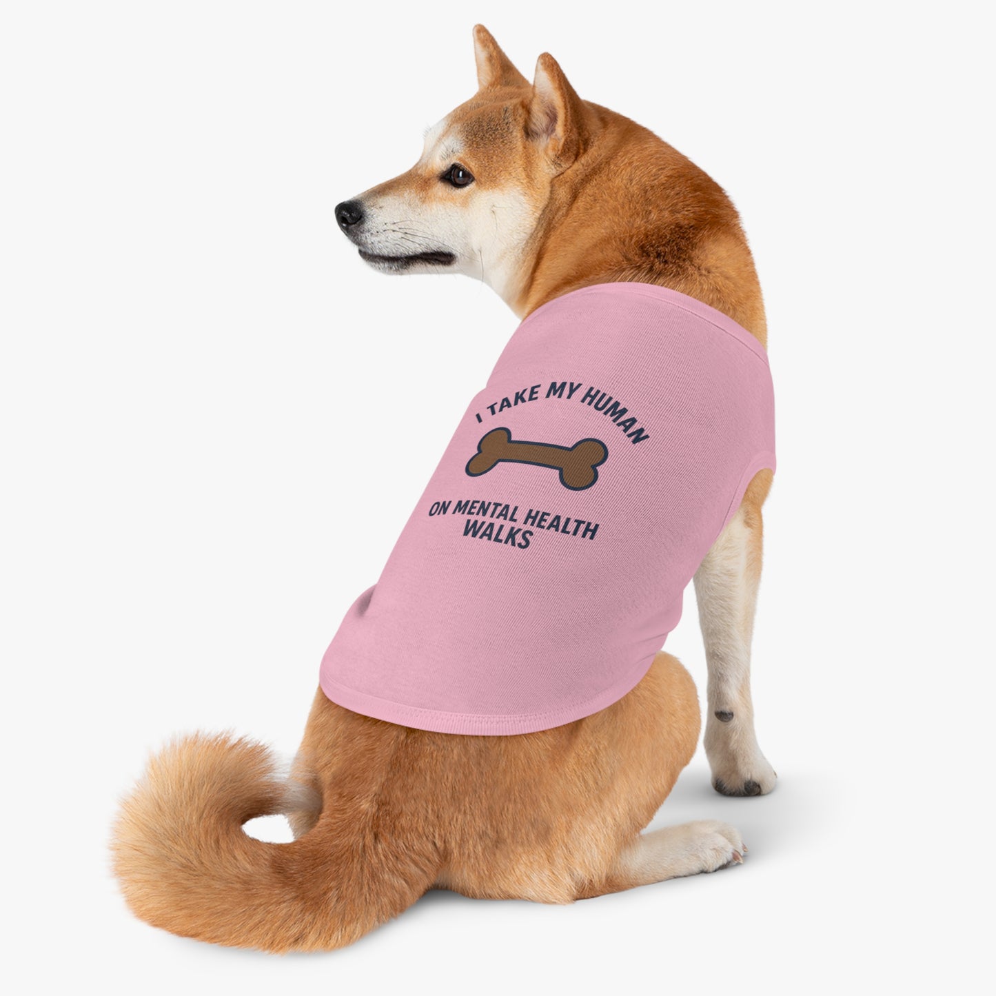 Pet Tank Top — “I Take My Human on Mental Health Walks” Dog Tank