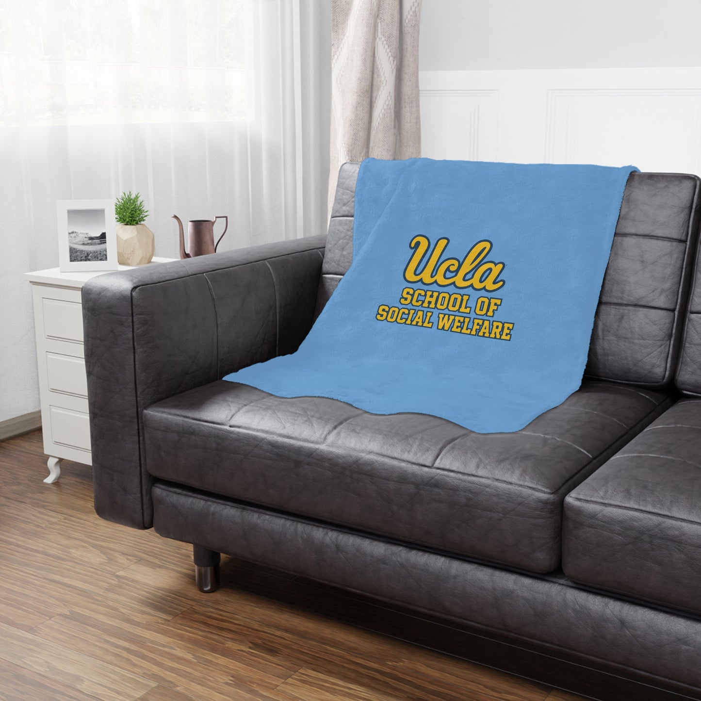 UCLA - School of Social Welfare Mini Blanket - Great for your office chair or your couch at home!