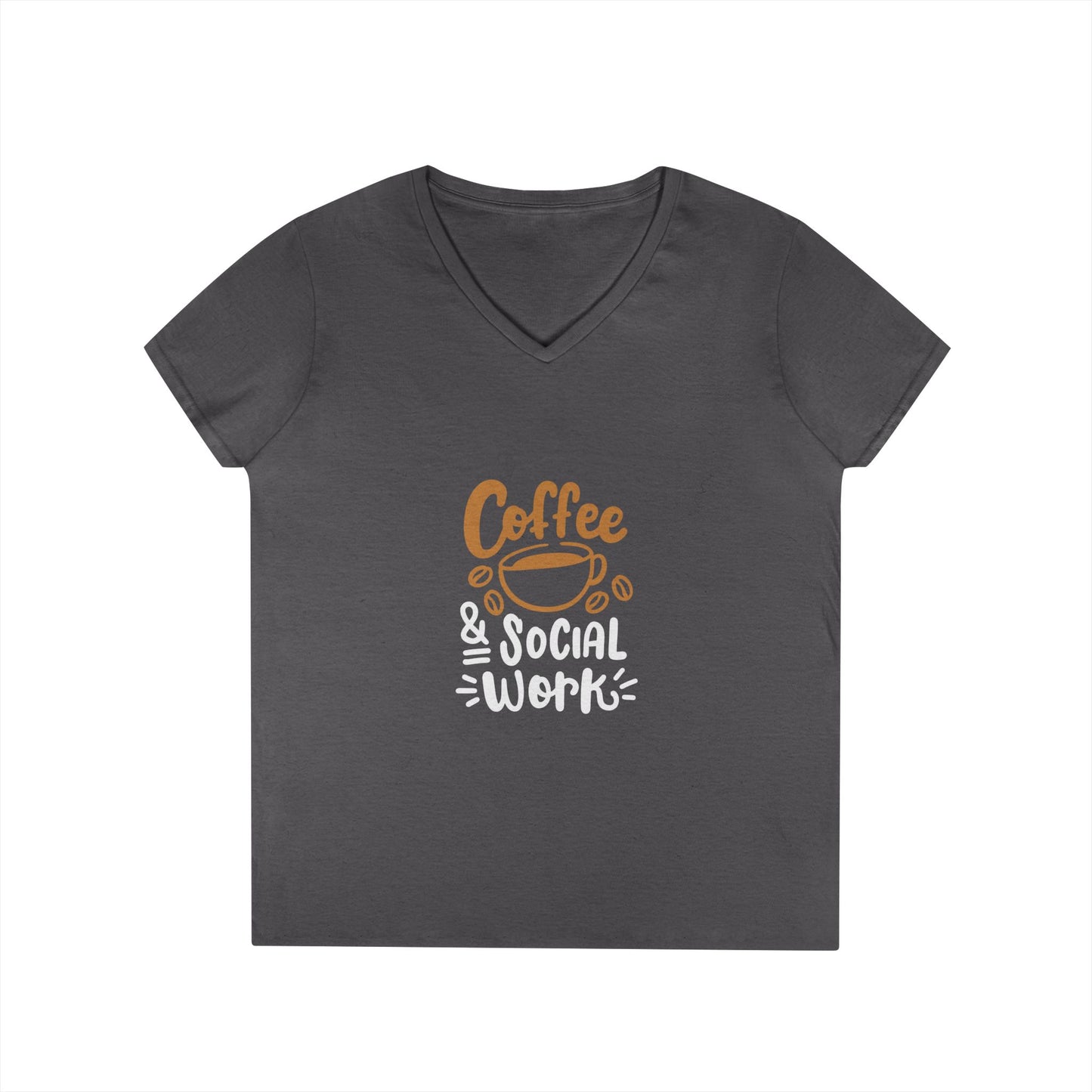 Coffee & Social Work V-Neck Tee — Funny Social Worker Shirt