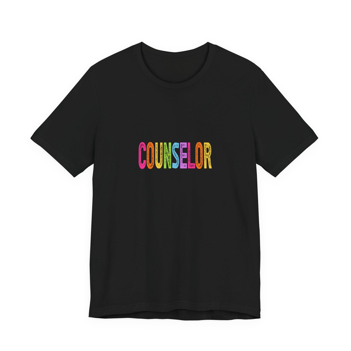 (Unisex) Counselor Rainbow Tee — Pastel 'COUNSELOR' Short Sleeve Shirt