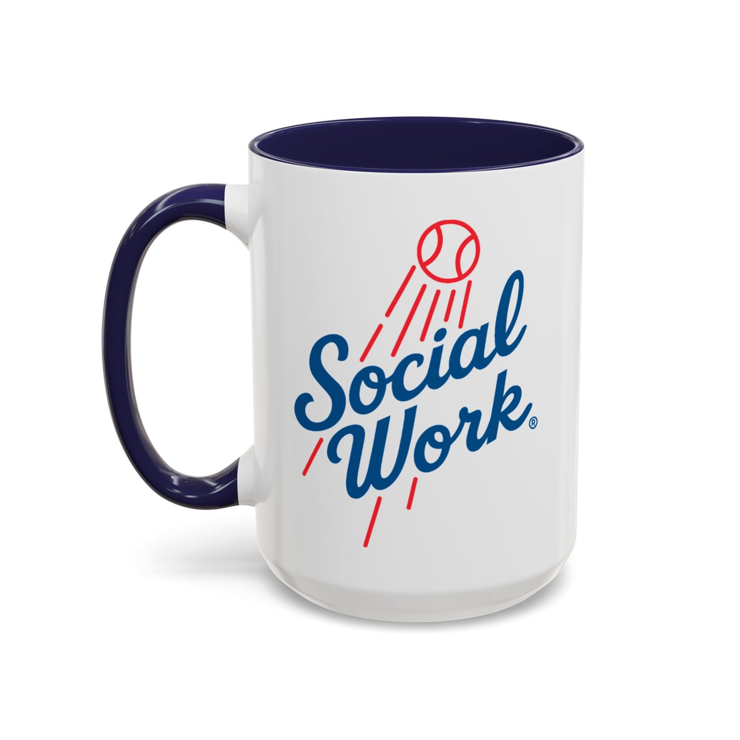 Social Work Baseball Coffee Mug — Retro Script Accent 15oz