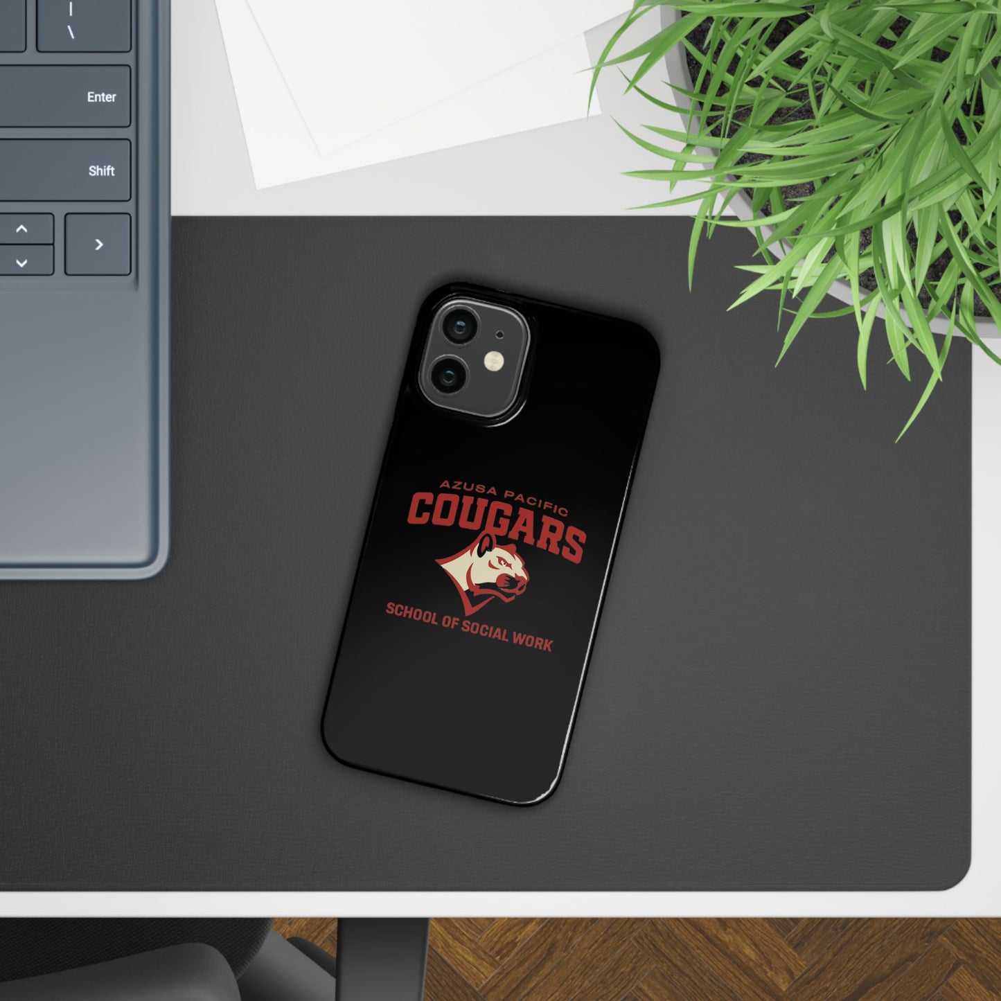 Azuza Pacific University - Slim I-Phone Case - School of Social Work (Black)