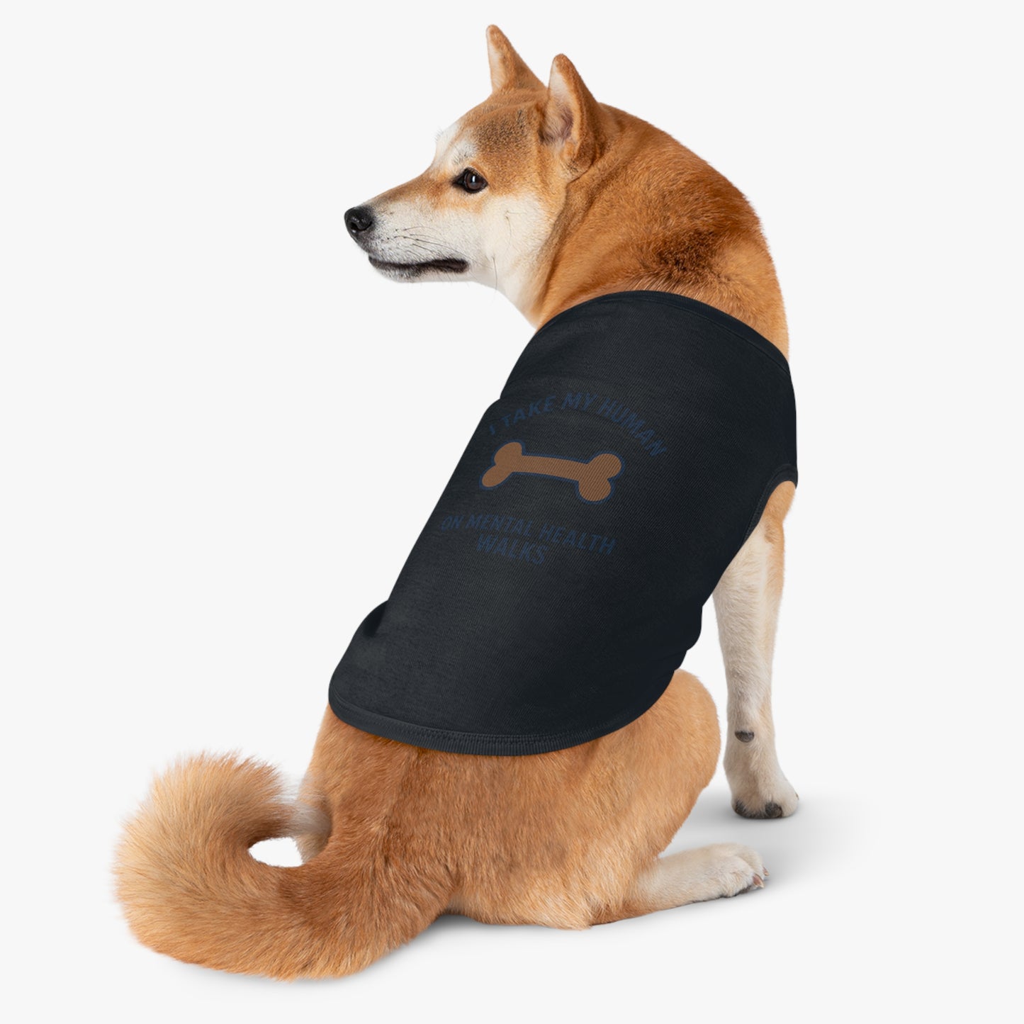 Pet Tank Top — “I Take My Human on Mental Health Walks” Dog Tank