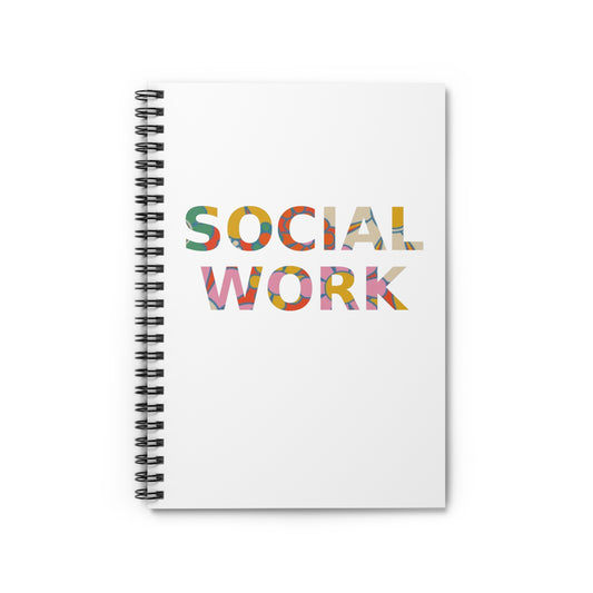 Social Work "Flower Letters" - Spiral Notebook - Perfect for Students & Professionals