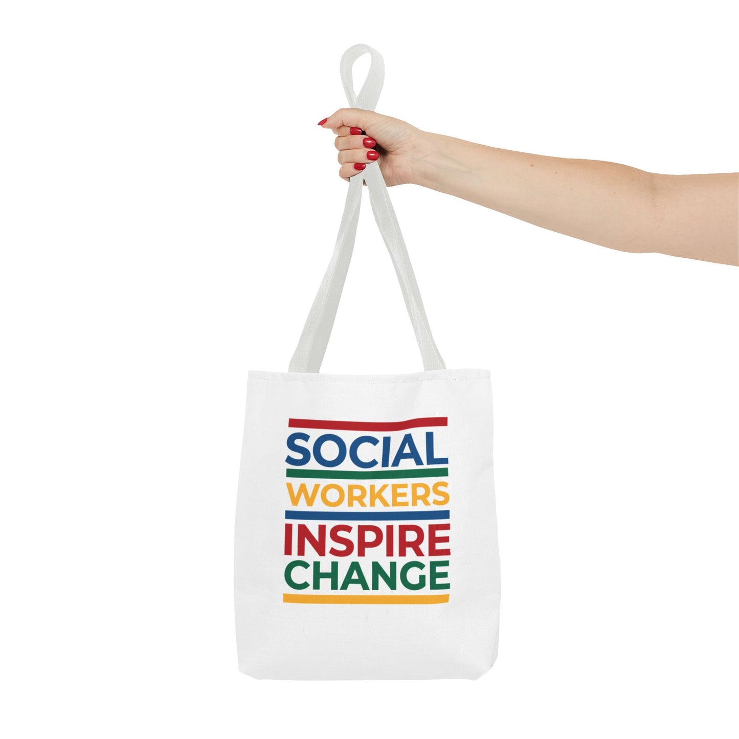 Social Worker Tote Bag — Inspirational "Social Workers Inspire Change" Two Side Design