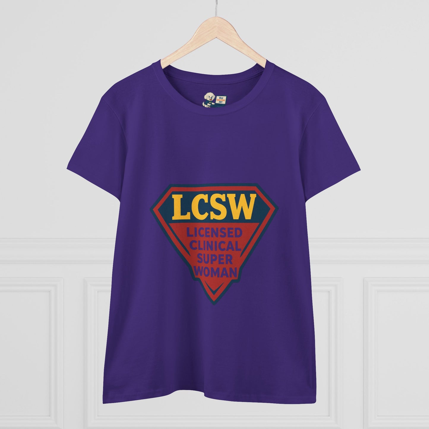 LCSW = Licensed Clinical Super Woman Tee – Saving the World, One Session at a Time Women's Midweight Cotton T-Shirt - Social Work
