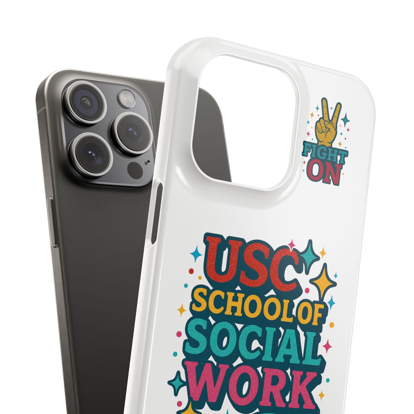 USC Trojans Slim I-Phone Case - School of Social Work - Glitter Style
