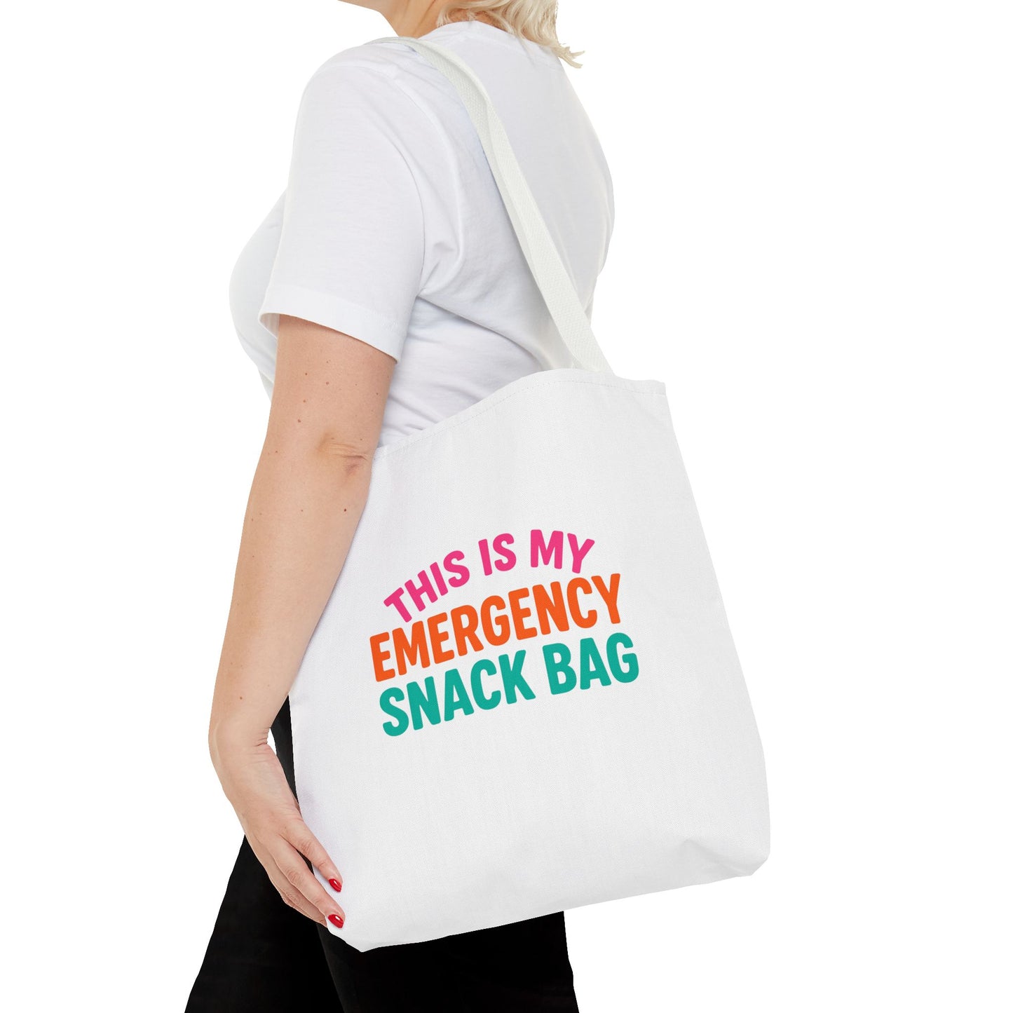 Snack Emergency Tote Bag — "This Is My Emergency Snack Bag" Cute Grocery/Everyday Carry (Social Work/Mental Health)