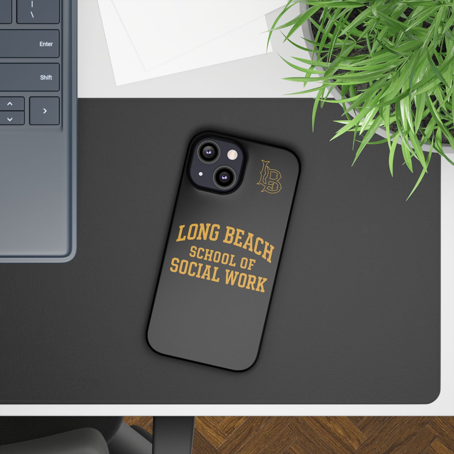 Long Beach State University - Slim I-Phone Case - School of Social Work (Black)