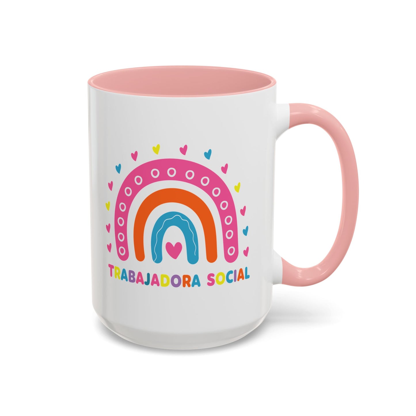 Accent Coffee Mug - 'Trabajadora Social' Colorful Rainbow Social Worker Gift (15 oz)