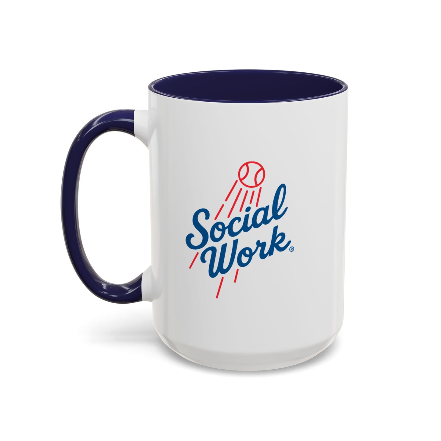 Social Work Baseball Coffee Mug — Retro Script Accent 15oz