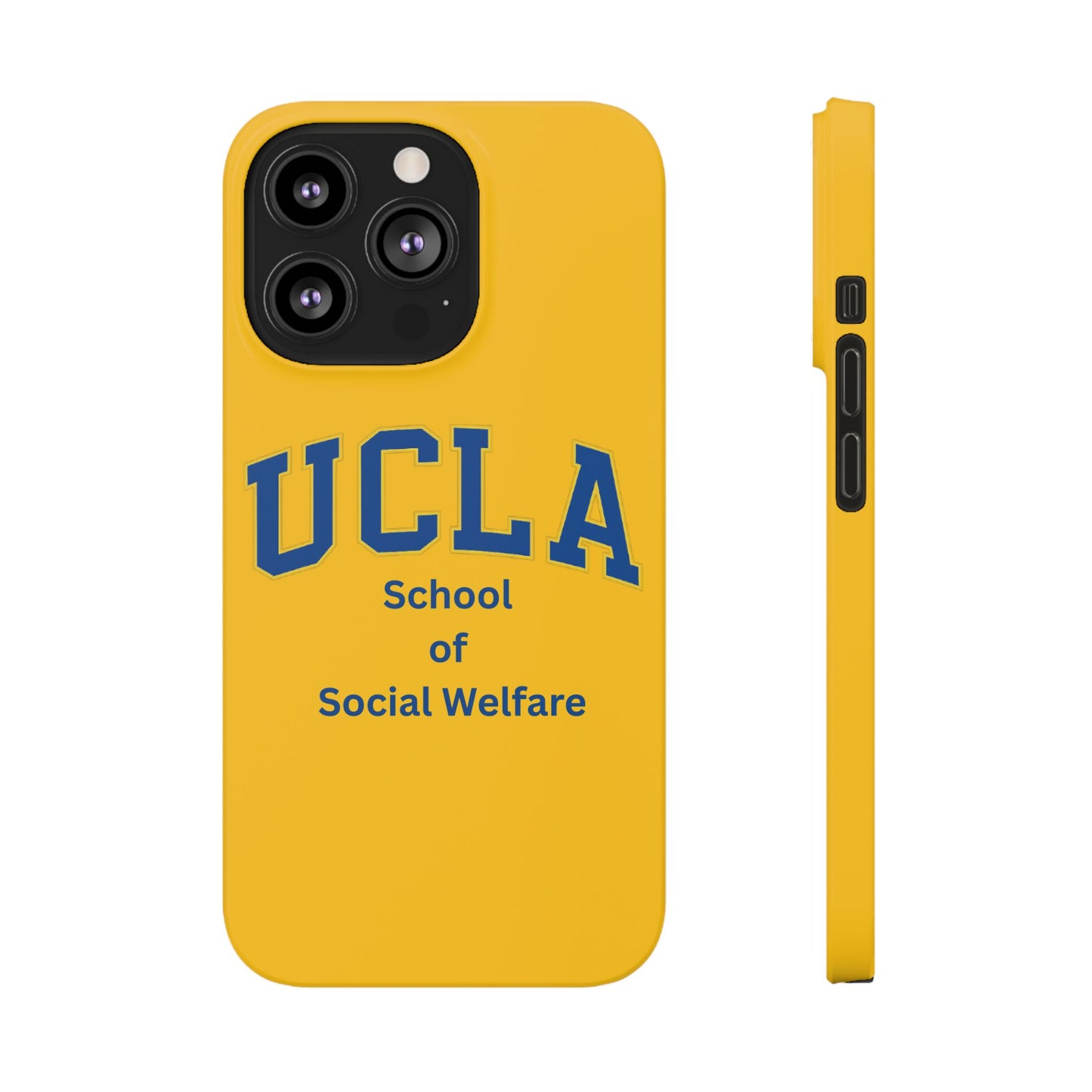 UCLA Slim I-Phone Case - School of Social Welfare-Text Logo (Yellow)