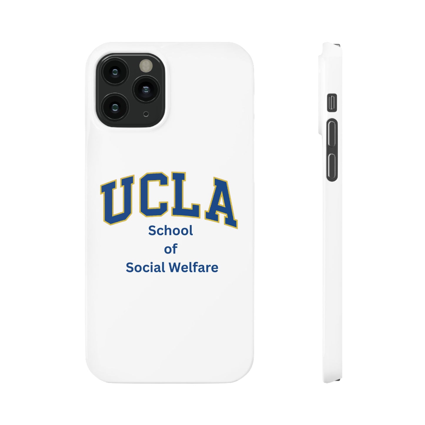 UCLA Slim I-Phone Case - School of Social Welfare-Text Logo (White)