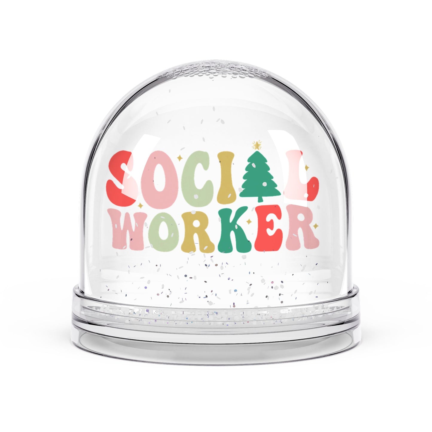 Social Worker Snow Globe — Festive Holiday Desk Decor Gift