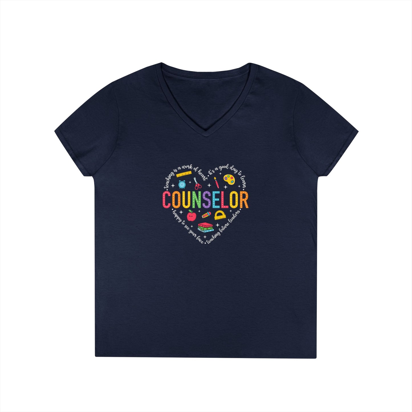 Ladies' V-Neck T-Shirt - "Counselor"
