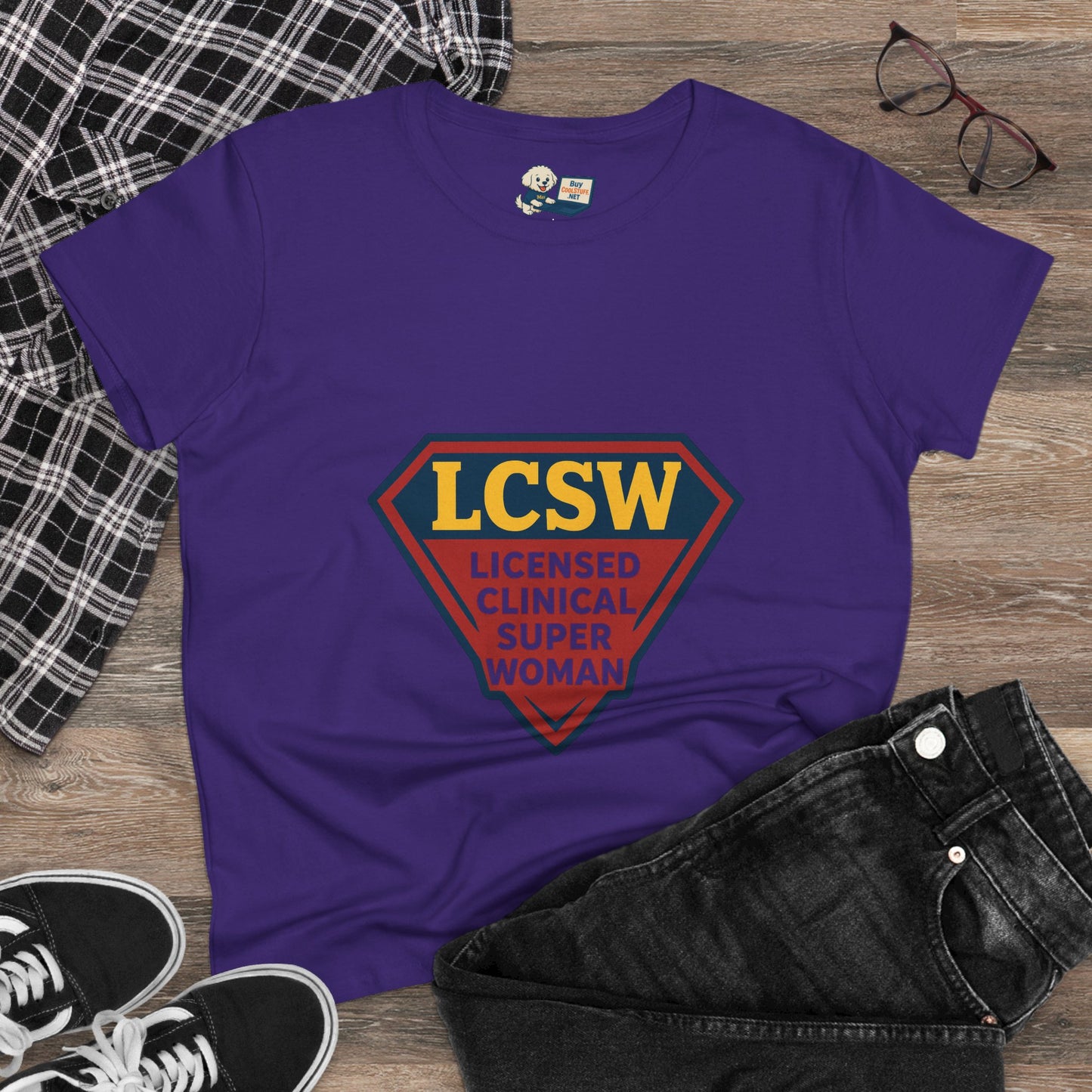 LCSW = Licensed Clinical Super Woman Tee – Saving the World, One Session at a Time Women's Midweight Cotton T-Shirt - Social Work