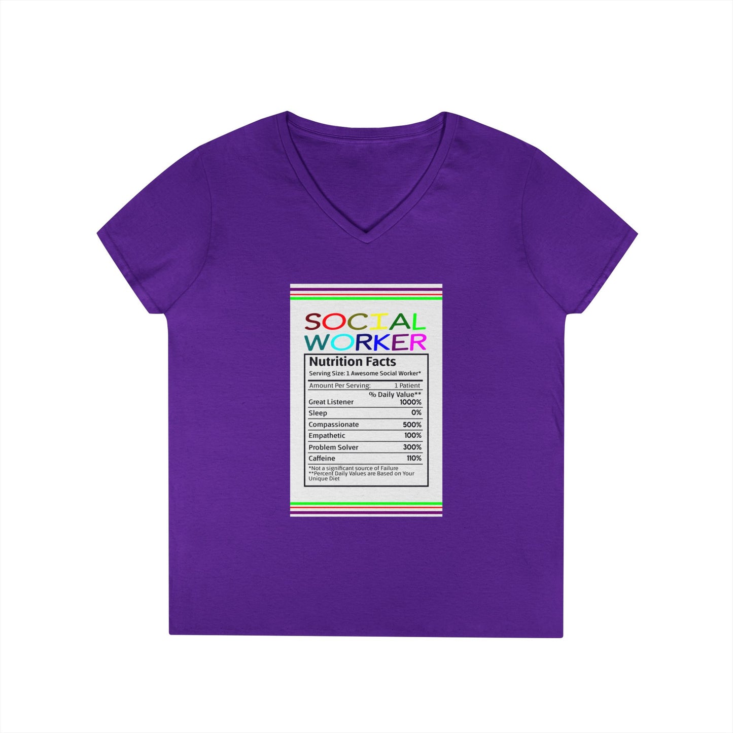 Social Worker Nutrition Facts V-Neck Tee — Women's Social Worker Gift