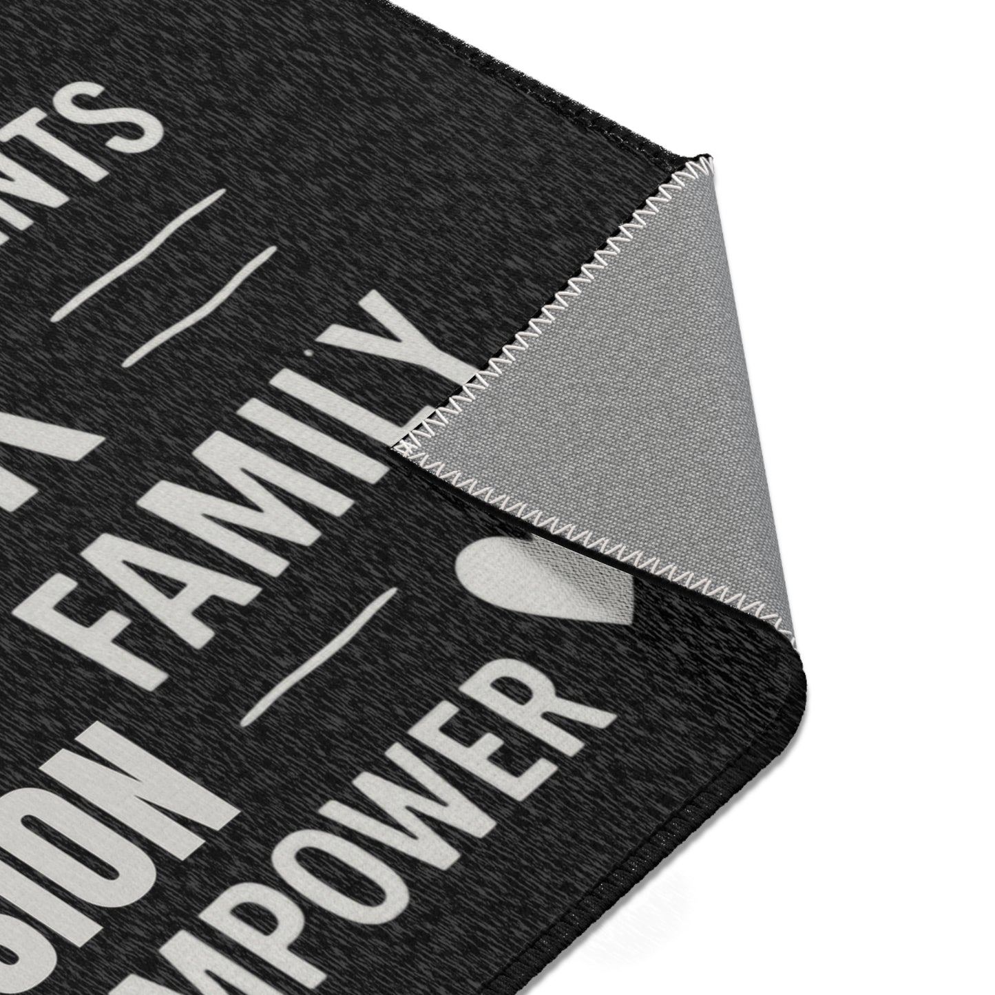 School Social Work Inspirational Area Rug - Black