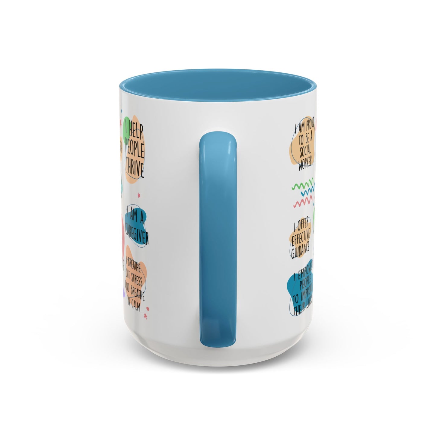 Social Worker Daily Affirmations Accent Coffee Mug — Inspirational -15oz