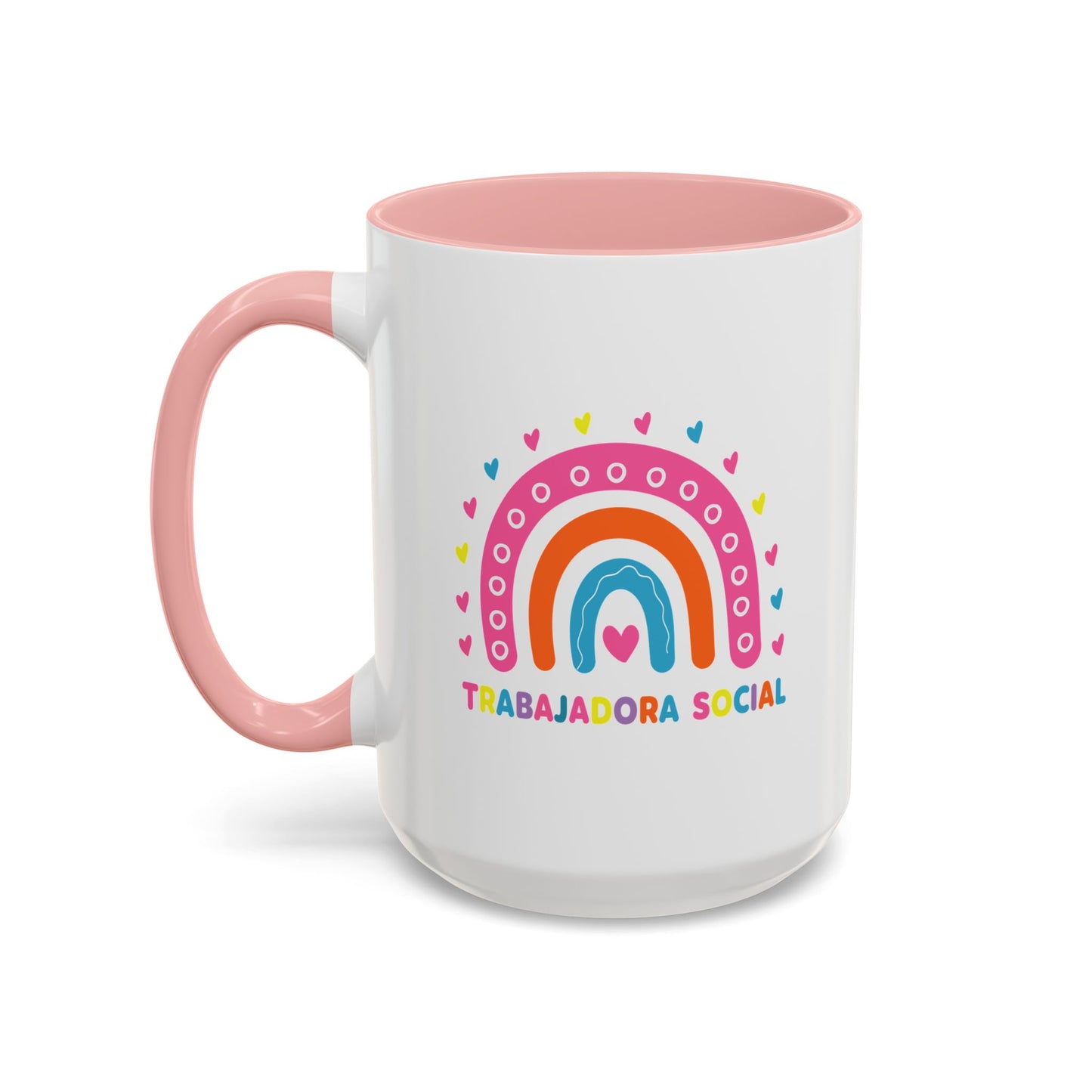 Accent Coffee Mug - 'Trabajadora Social' Colorful Rainbow Social Worker Gift (15 oz)
