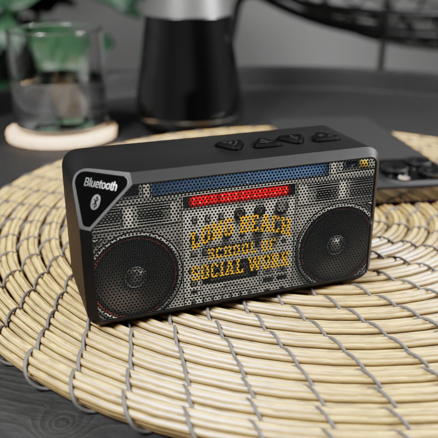 Cal State Long Beach-School of Social Work-Bluetooth Speaker with Retro Boombox Design