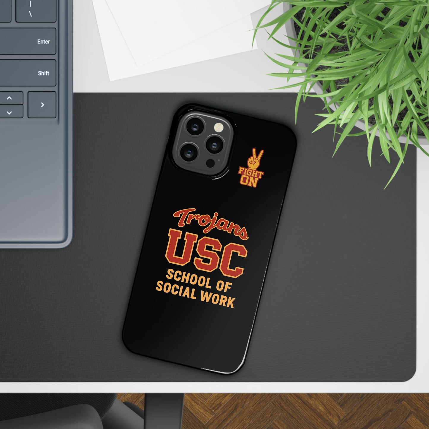 USC Trojans Slim I-Phone Case - School of Social Work (Black)