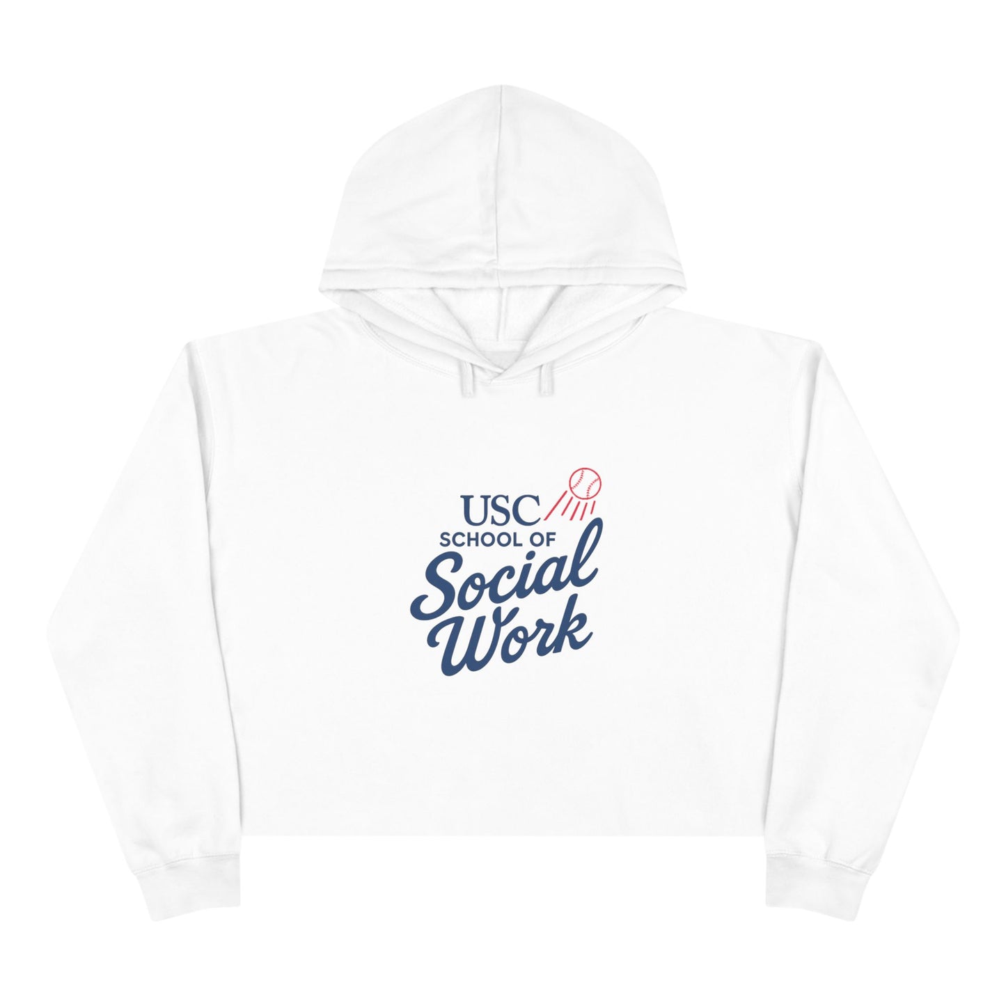 USC Social Work & Dodgers Crop Hoodie - Cheerful College Style