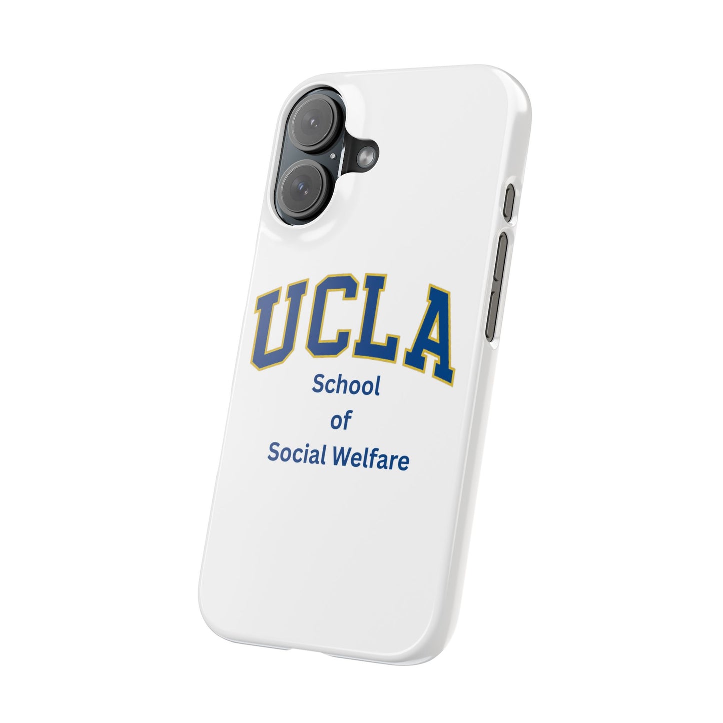 UCLA Slim I-Phone Case - School of Social Welfare-Text Logo (White)