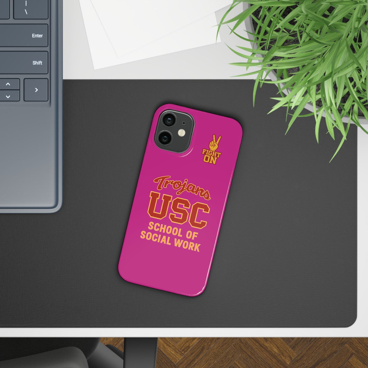 USC Trojans Slim I-Phone Case - School of Social Work (Pink)