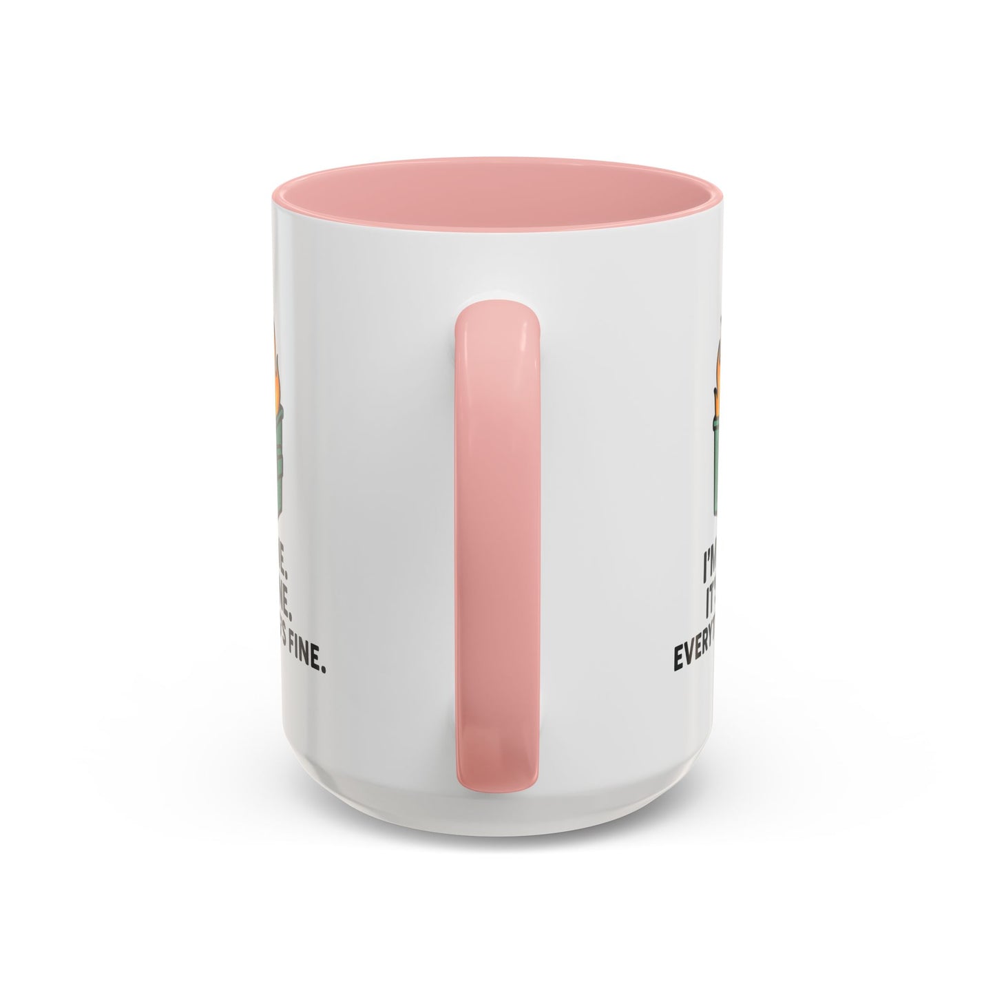 I’m Fine Dumpster Fire Coffee Mug — Funny 15oz Accent Mug