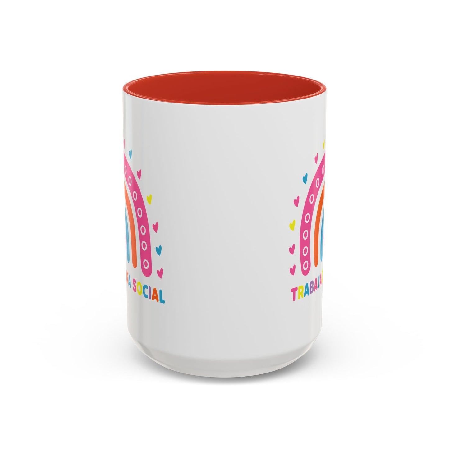 Accent Coffee Mug - 'Trabajadora Social' Colorful Rainbow Social Worker Gift (15 oz)