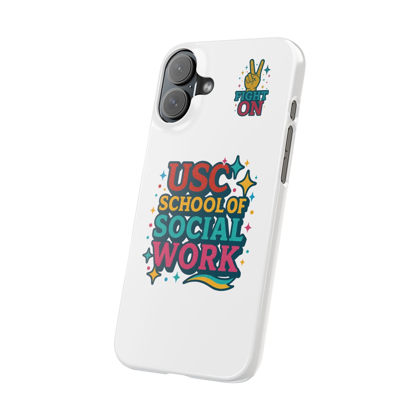 USC Trojans Slim I-Phone Case - School of Social Work - Glitter Style