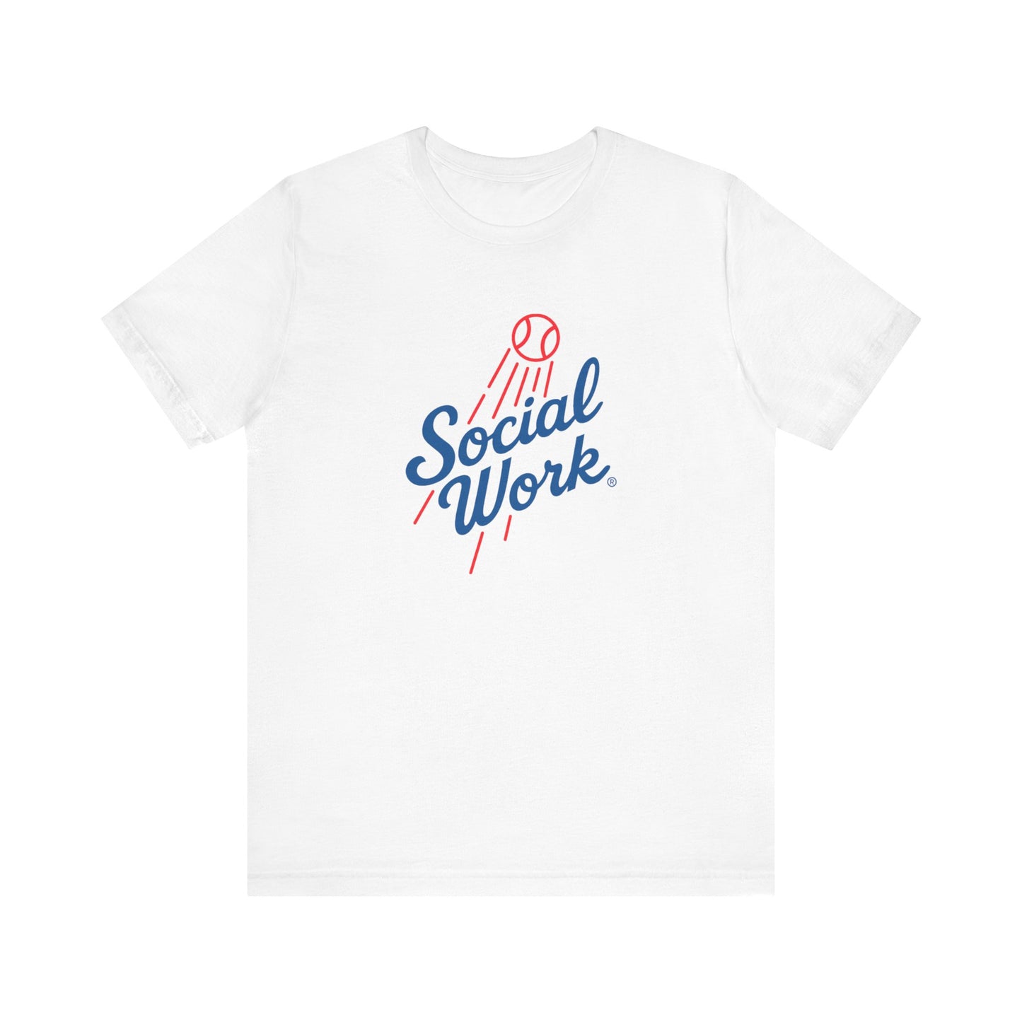 Social Work Vintage Baseball Tee – “Social Work” Script Graphic T‑Shirt