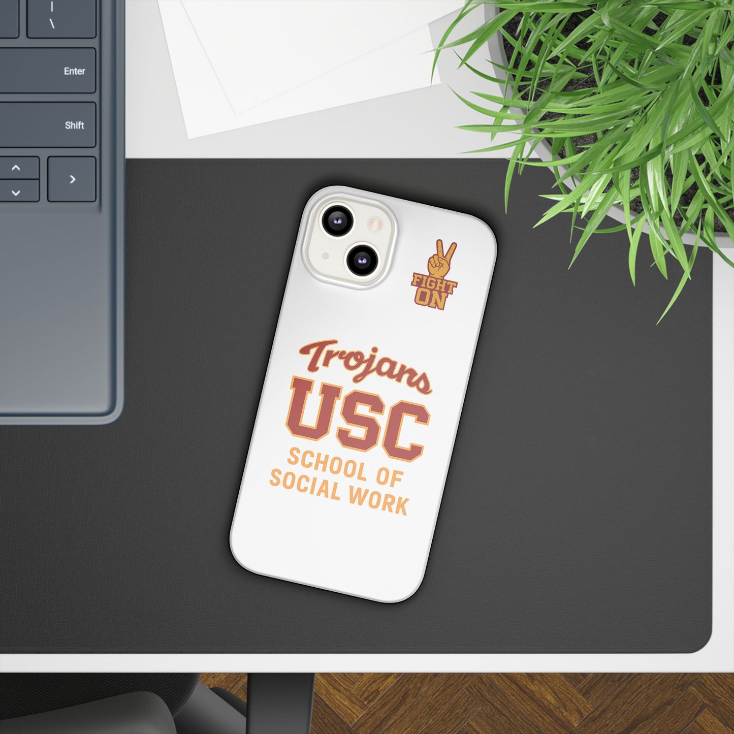 USC Trojans Slim I-Phone Case - School of Social Work (White)
