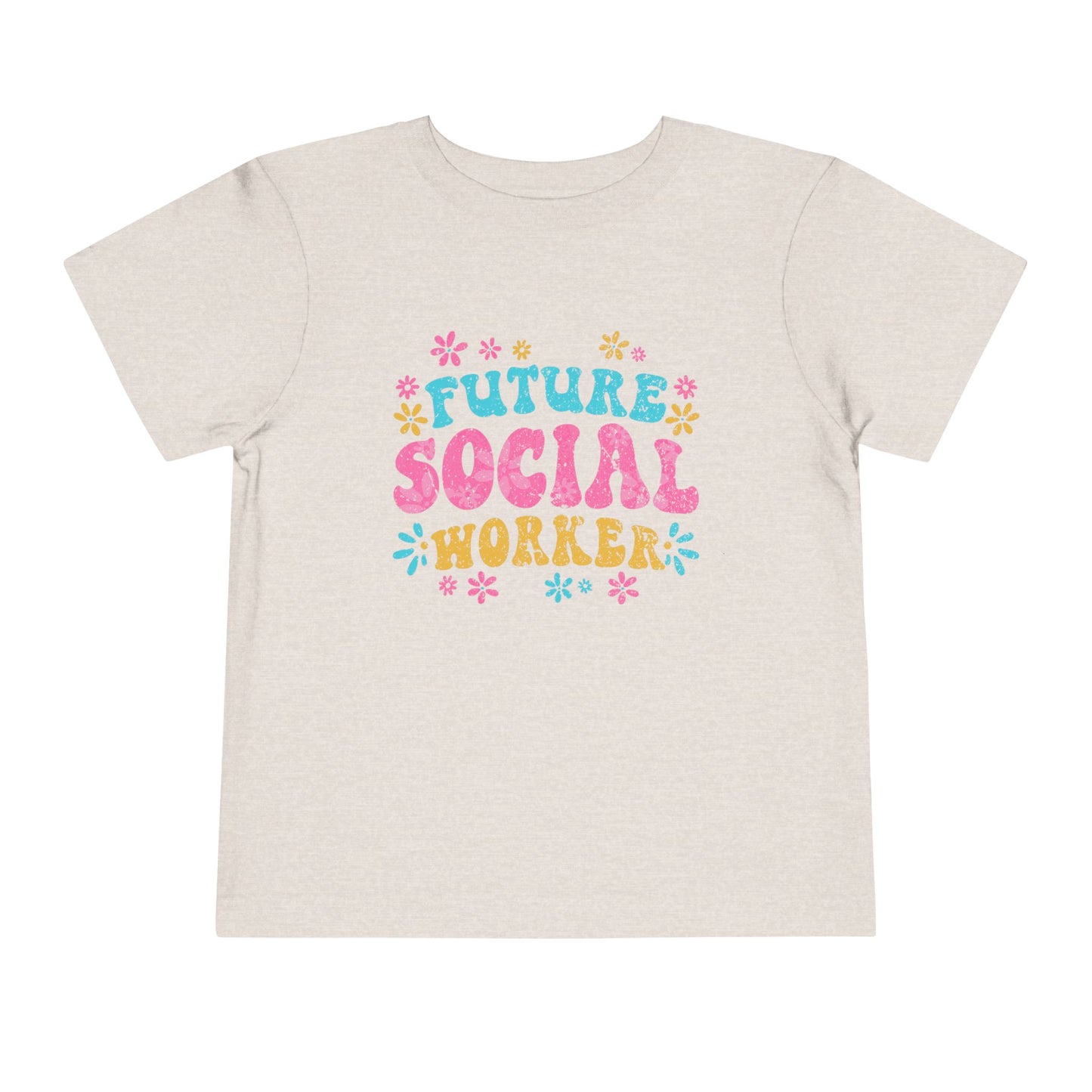 Toddler Tee - "Future Social Worker" Colorful Floral Graphic