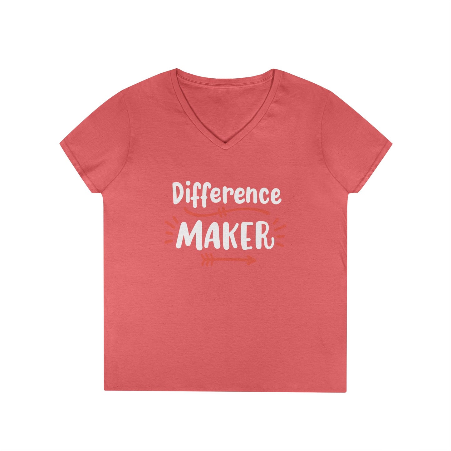 Difference Maker V-Neck Tee — Inspirational Ladies' T-Shirt