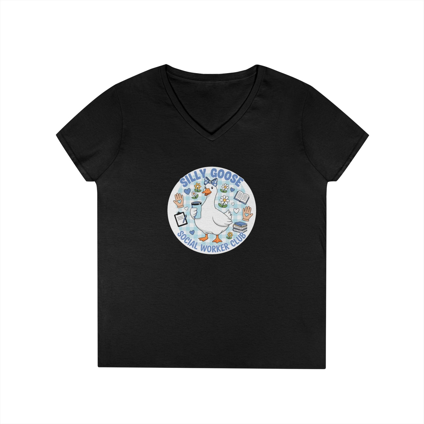 Silly Goose Social Worker Crew Ladies' V-Neck T-Shirt